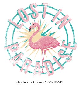 flamingo animal with wear worked with digital board-vector illustration