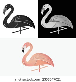 Flamingo Bird Animal Abstract Logo