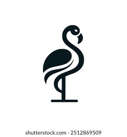 flamingo bird animal logo vector illustration template design