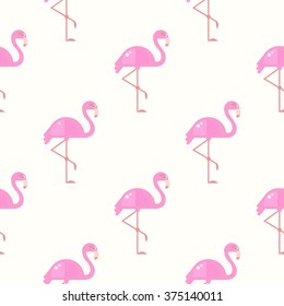 Flamingo Bird Background. Pink Seamless Pattern Vector Illustration Pastel shades background