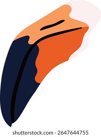 Flamingo Bird Beak Ilustração animal isolado no fundo branco