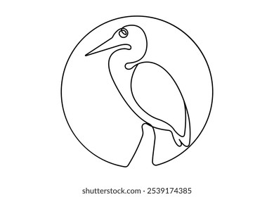 Flamingo bird continuous one line drawing of outline vector illustration