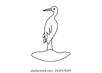 Flamingo bird continuous one line drawing of outline vector illustration