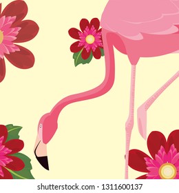 flamingo bird cute flowers
