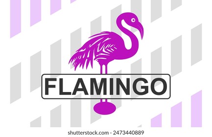 flamingo, bird, design, company, illustration, logo, wing, vector, icon,