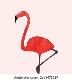 Arte vectorial de dibujo de pájaro flamenco