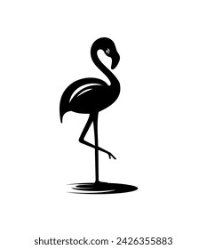 flamingo bird flat vector icon for wildlife apps and websites