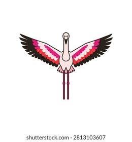 Flamingo bird flying with spread wings flamingo wildlife birdwatching tropical feathers colorful waterbird