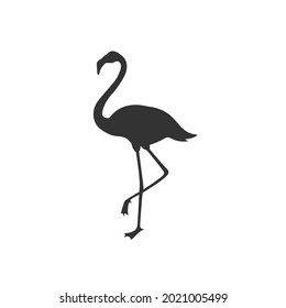 Icono de pájaro Flamingo en estilo plano, diseño de ilustración vectorial en fondo blanco