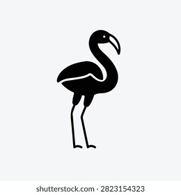 Flamingo, bird icon, fly, long leg