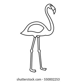 Flamingo bird icon. Outline illustration of flamingo bird vector icon for web