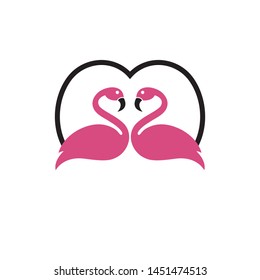 Flamingo bird illustration design on background