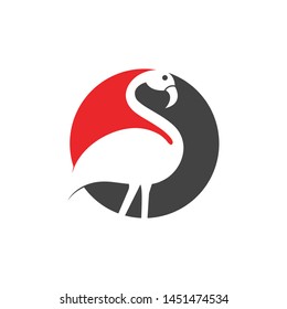 Flamingo bird illustration design on background