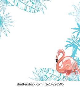 Flamingo bird illustration design on background