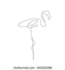 Ilustración vectorial de la línea de aves de Flamingo