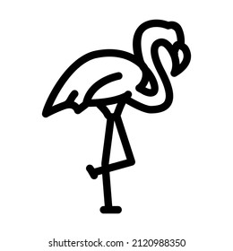 flamingo bird line icon vector. flamingo bird sign. isolated contour symbol black illustration