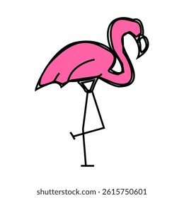 flamingo bird line icon vector. flamingo bird sign. isolated symbol illustration