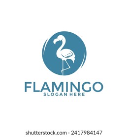 Flamingo bird logo concept, Elegant Flamingo Logo vector template