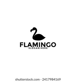 Flamingo bird logo concept, Elegant Flamingo Logo vector template