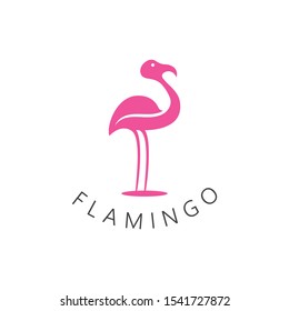 Flamingo bird  logo design concept template vector icon