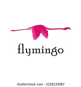 Flamingo bird logo design with pink gradient color.