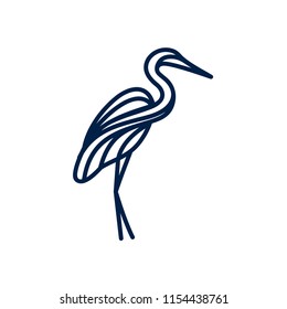 flamingo bird logo line art outline monoline vector illustration