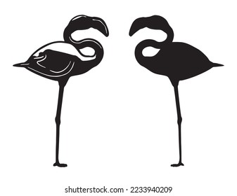 silueta del logo de flamingo bird. Flamingo - ilustración vectorial.