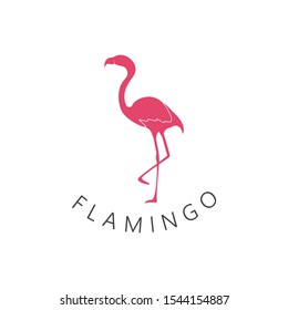 Flamingo bird logo template simple creative icon
