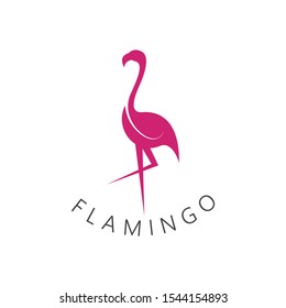 Flamingo bird logo template simple creative icon