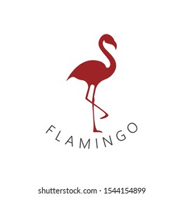 Flamingo bird logo template simple creative icon