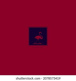 Flamingo bird minimal simple logo design