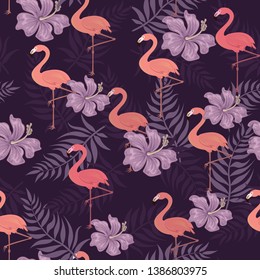 Flamingo Bird Pattern Background Seasonal Summer