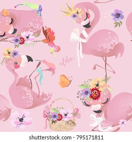 flamingo, bird, pink, hummingbird, baby, princess, girl, crown, flowers, bouquets, floral, queen, cute, animal, tropical, bird, exotic, basket, balloons, bow, romantic, love, paradise, dreaming, nurse