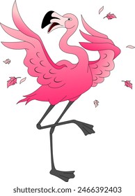 flamingo bird with pink plumage