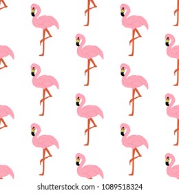 Flamingo bird seamless pattern