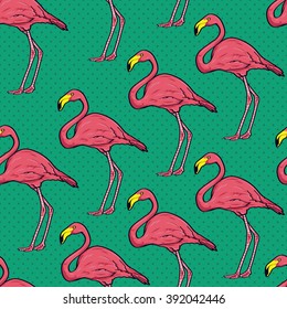 Flamingo Bird seamless pattern