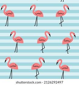 FLAMINGO BIRD SEAMLESS PATTERN CAN BE USE IN TEXTILE AND KIDS WEAR AS WELL AS GIRLS WEAR VECTOR