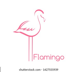 Flamingo bird shape symbol. Vector illustration