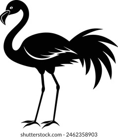 Una silueta de pájaro flamenco ilustración de arte de Vector negro