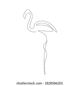 Ilustración vectorial de silueta de ave flamingo