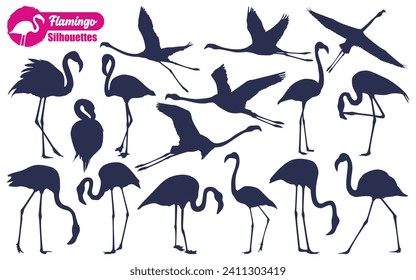 Flamingo Bird Silhouettes vector art 