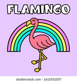 FLAMINGO BIRD, SLOGAN PRINT VECTOR