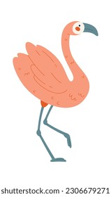 Ave Flamingo de pie en una pierna Ilustración vectorial