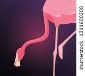 flamingo bird starry night