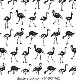 flamingo bird summer pattern