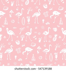 flamingo bird summer pattern