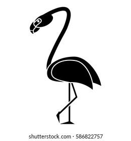 flamingo bird tropical pictogram
