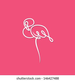 Flamingo bird - vector illustration