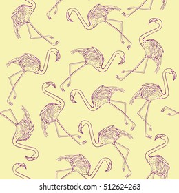 Flamingo bird - vector illustration