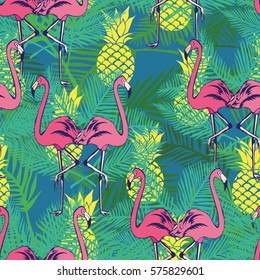 Flamingo bird - vector illustration